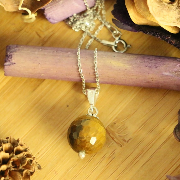 Natural Tiger Eye necklaces 925 Sterling Silver - Picture 3 of 6